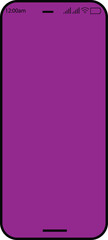 Modern smartphone with a vibrant purple screen and a dark border against a white background.