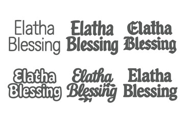 Obraz premium Harmonious Lettering Grid. Elatha Blessing. Set lettering. harmonious lettering variations of the same emblematic concept, each with different artistic