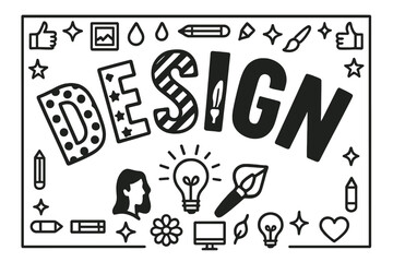 Decorative Letter Art. Decorative Display Lettering: Patterned letters with dots, stripes, and stars, silhouette letters with small illustrations inside,