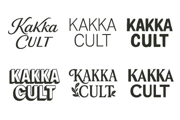 Fototapeta premium Kakka Cult Typography. Kakka Cult. Set lettering. harmonious lettering variations of the same emblematic concept, each with different artistic interpretation