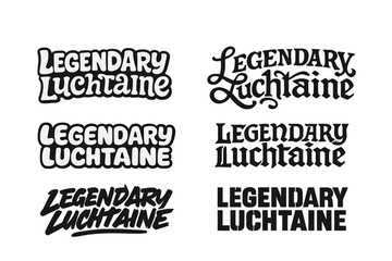 Obraz premium Harmonious Lettering Variations. Legendary Luchtaine. Set lettering. harmonious lettering variations of the same emblematic concept (Funky cartoon-style