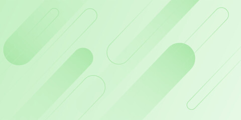 White abstract wide banner background with green geometric shapes. Minimal geometric. Modern futuristic concept. Suit for cover, header, business, presentation