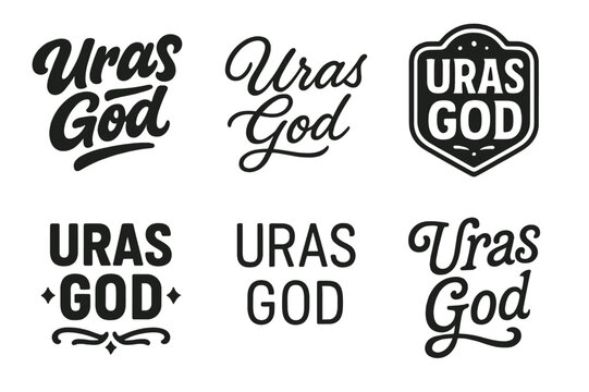 Uras Lettering Variations. Uras God. Set lettering. harmonious lettering variations of the same emblematic concept, each with different artistic interpretation