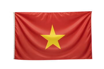 Vibrant red flag with a striking yellow star, symbolizing national pride and heritage, perfect for patriotic displays.