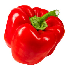 Red bell pepper isolated on transparent background
