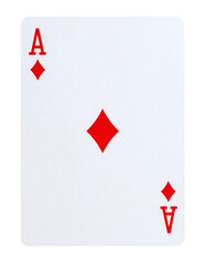 Winning Ace of Diamonds playing card, symbol of luck and high stakes in casino games and card tournaments