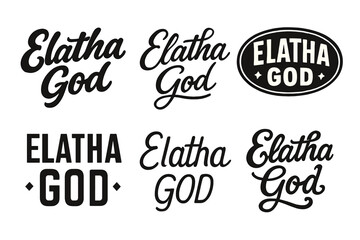 Fototapeta premium Elatha Emblem Variations. Elatha God. Set lettering. harmonious lettering variations of the same emblematic concept, each with different artistic