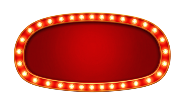 Vibrant retro marquee sign with glowing bulbs shines bright for your captivating announcement or event