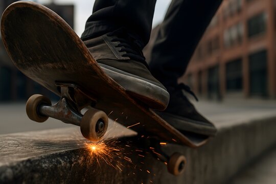 A Skateboarder Mid-Air Over a Set of Stairs