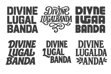 Harmonious Lettering Grid. Divine Lugalbanda. Set lettering. harmonious lettering variations of the same emblematic concept (Stencil-inspired urban lettering,