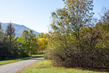 Autumn view of South Park in city of Sofia, Bulgaria