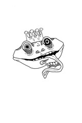 hand drawn frog art piece 