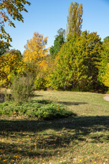 Fototapeta premium Autumn view of South Park in city of Sofia, Bulgaria