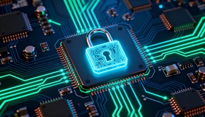 Fototapeta premium Prioritize user privacy and data protection. Focus on encryption and strong internet network security measures to safeguard personal data from cyber intrusions and breaches