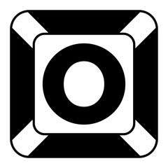 Button of word and number ico, black style and vector.