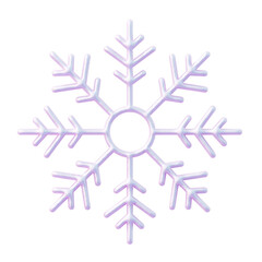 3D pearlescent snowflake with circular center and radial branches on dark background, elegant winter ornament