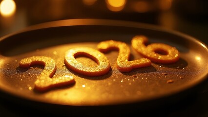 A close-up shot of the numbers "2026" on a plate.