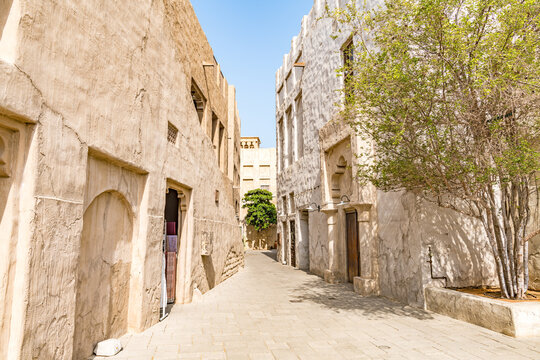 Al Bastakiya in Dubai, UAE. It is also known as Al Fahidi Historical Neighbourhood.