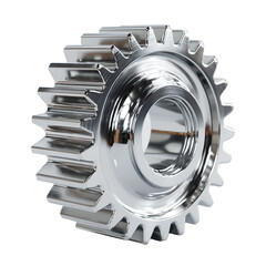 Shiny metal gear wheel isolated on transparent background &ndash; industrial machinery part