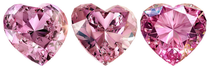 Sparkling pink heart gemstones