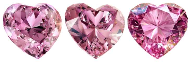 Sparkling pink heart gemstones