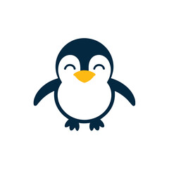 penguin illustration vector flat icon for app sticker and poster