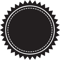 badge scalloped seal circular emblem blank center certificate vector