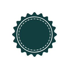 badge seal scalloped edge round emblem blank center vector for branding