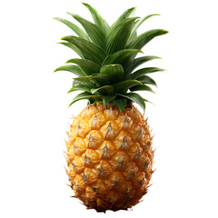 Fresh Ripe Pineapple Isolated on Transparent Background