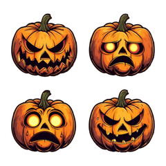 intense-jack-o-lantern-emotions-set png