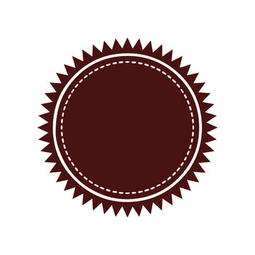 badge scalloped seal circular emblem blank center marketing vector file