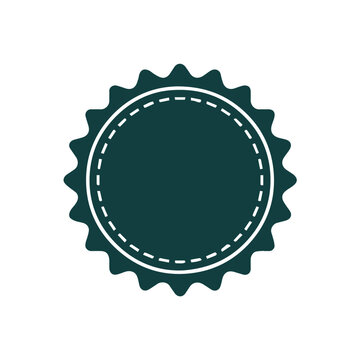 badge seal scalloped edge round emblem blank center vector for branding