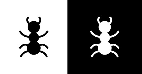 black and white illustration of an ant