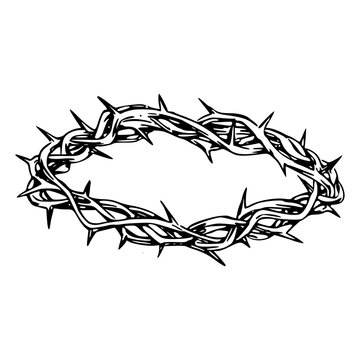 crown of thorns religious vector illustration