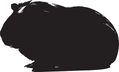 Adorable guinea pig silhouette isolated on white pet animal cute rodent cavy domestic animal adorable companion cute pet furry friend