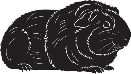 Black and white guinea pig portrait cute small rodent pet animal furry creature adorable domestic mammal sitting image