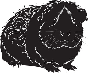 Adorable silhouetted guinea pig with textured fur perfect for pet themed designs and cute animal art projects