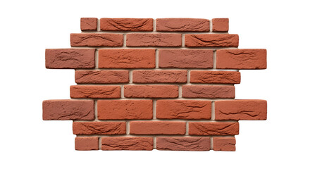 Fragment of a classic red brick wall isolated.