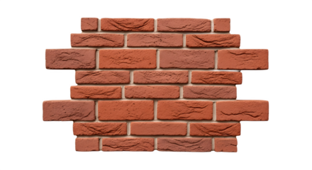 Fragment of a classic red brick wall isolated.