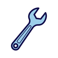 Simple Spanner Vector Icon Light Blue Mechanical Tool