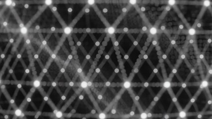 Abstract Digital Sphere with Triangles and Dots, evolving geometric patterns in a - Powered by Adobe