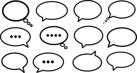 Fototapeta premium Communication Speech Thought Bubbles Chat Box Set Vector