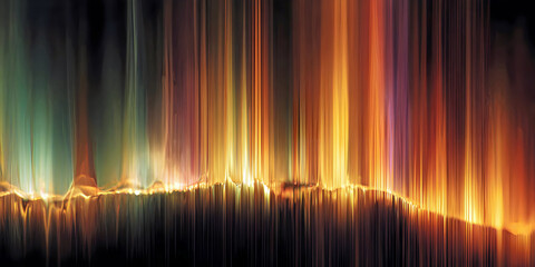 Naklejka premium Aurora Cascade: The Symphony of Chromatic Light, ai generated.