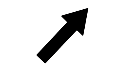 Simple black arrow pointing up and to the right.