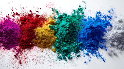 Fototapeta premium Color powder explosion on white surface