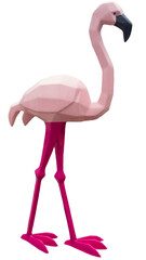 Plastic pink flamingo with raindrops. Isolated. PNG. Flamingos are famous for their bright pink feathers, stilt-like legs, and S-shaped neck. 