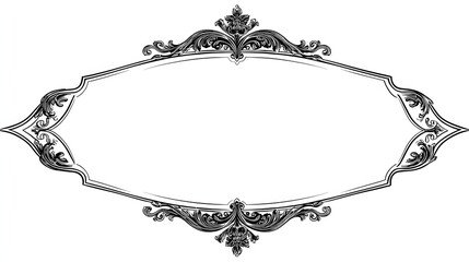 Obraz premium Ornate baroque style frame design featuring elaborate scrollwork and engraving elements