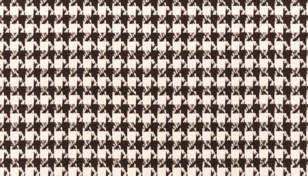 Seamless Houndstooth Fabric Texture in Ivory and Black
