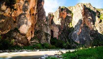 Bioluminescent Canyon River at Night