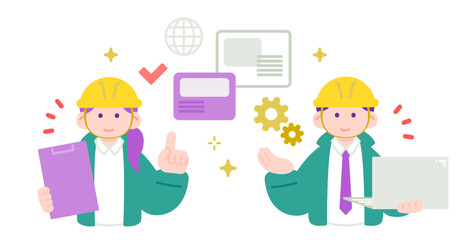 現場発信のDX・デジタル提案を行うビジネスパーソンのイラスト